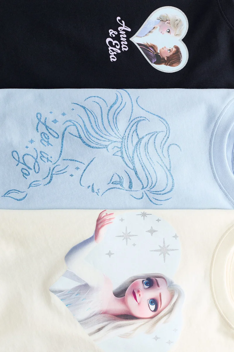 H&M 3-pack printed jersey tops